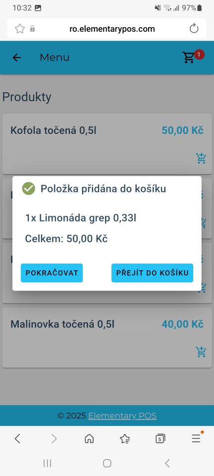 Vzdálená objednávka - objednání zákazníkem