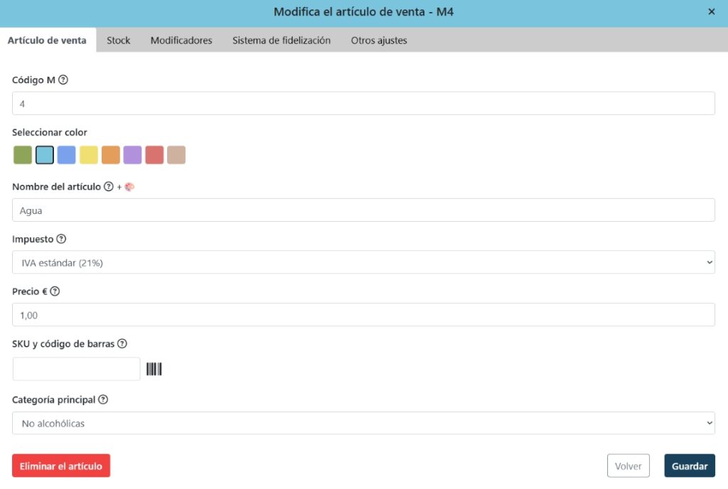 Asignar un artículoda de venta existente a una categoría