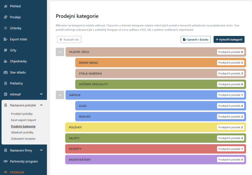 Elementary POS Kancelář - kategorie