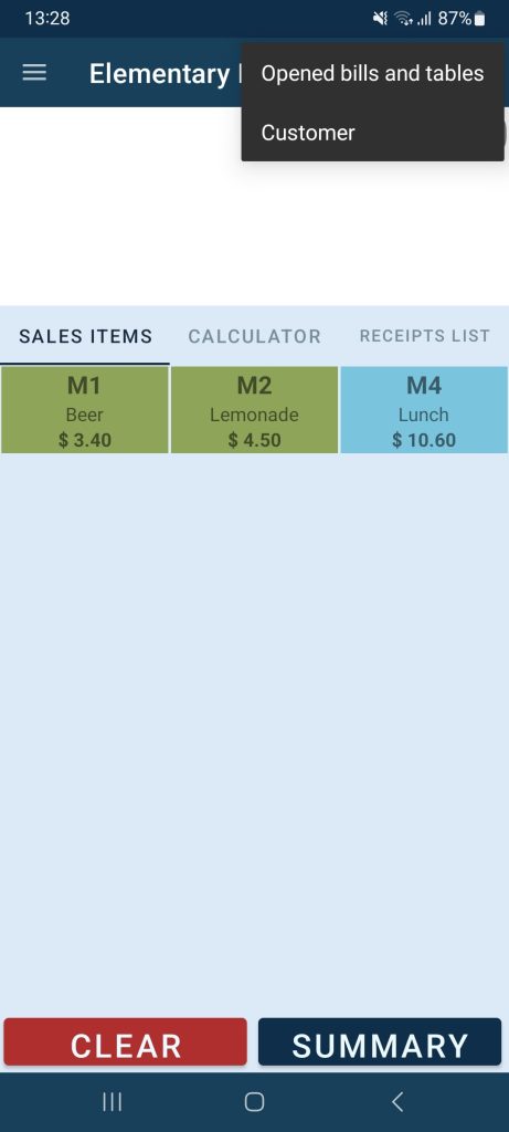 opened bills and tables