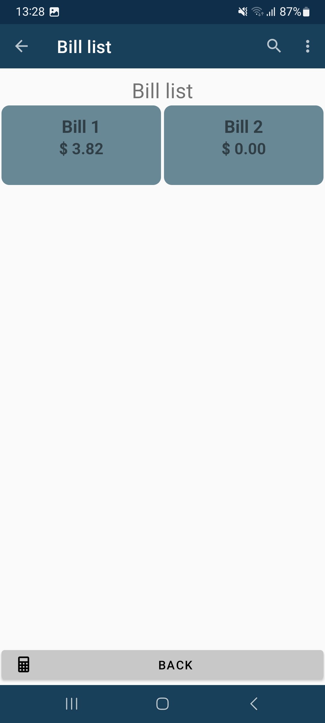 New app improvements - adding items to bill and payment type