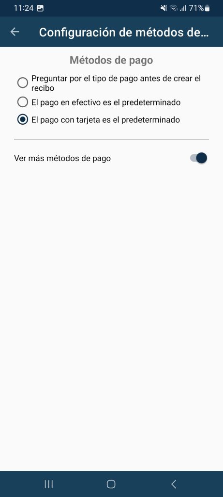 métodos de pago
