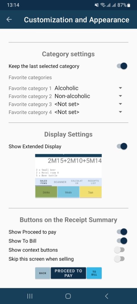 Customization and Appearance - categories
