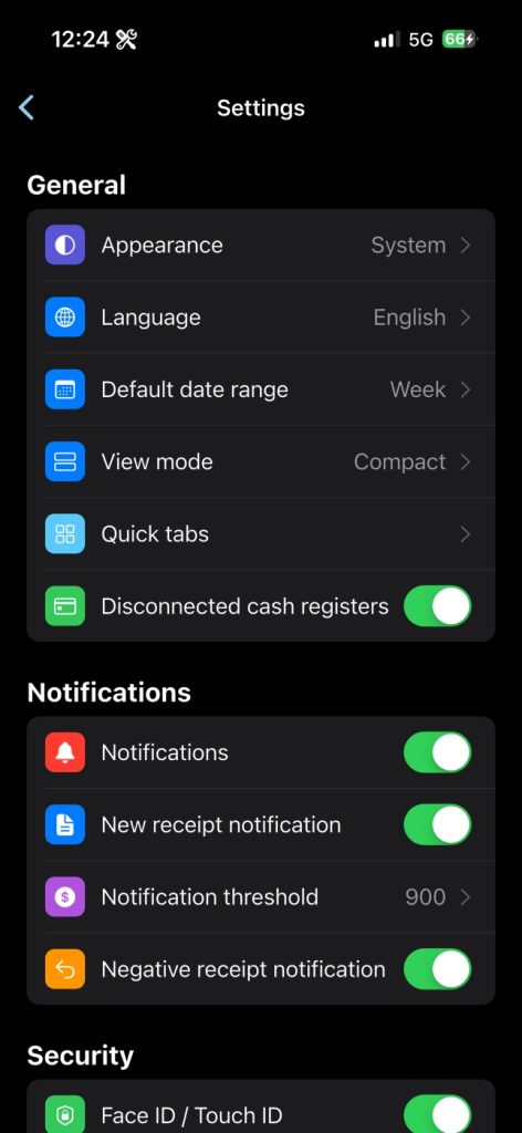 Elementary POS Office - Settings